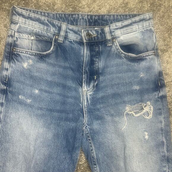 &Denum Size 2 Boyfriend Low Waist Button Fly Inseam 27 Inches - Picture 2 of 7